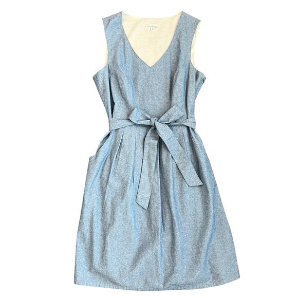 L.L.Bean Signature Dresses & Skirts - LL Bean Signature A-Line Fit and Flare Chambray Dress 14 Blue All Cotton